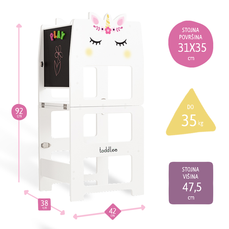 Toddlee-Pomagalcek-Unicorn-Prncess-Dimenzije